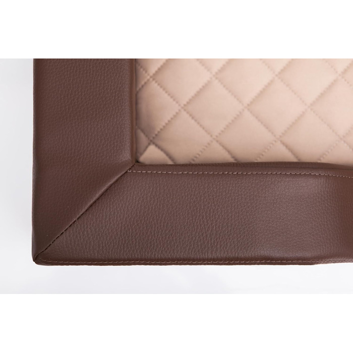 Ліжко для собак великого, середнього та малого розміру - корзина для собак, диван-ліжко з штучної шкіри, знімний та пральний чохол, Deluxe, розмір L, коричневий, 120 x 80 см