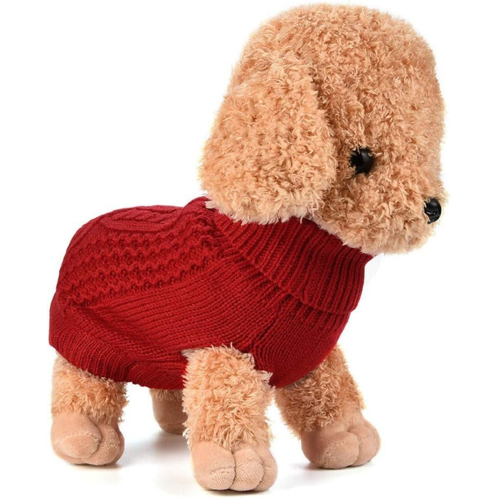Вовняний пуловер для собак, теплий зимовий пуловер з високим коміром, одяг для собак, теплий пуловер з в'язаного полотна для цуценят, маленьких та середніх собак