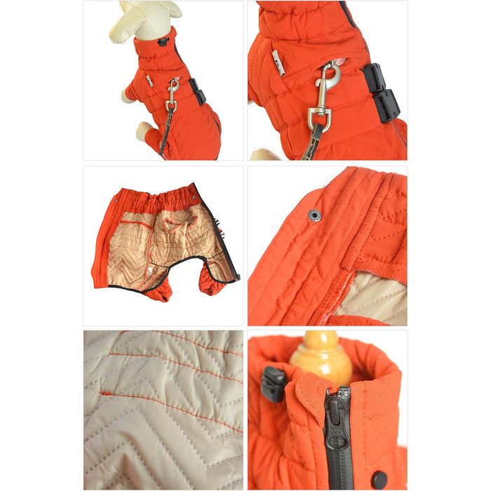 Теплий зимовий одяг для собак, двошарова жилетка, повна захист лап, вітро- та водонепроникна жилетка, світловідбиваюча жилетка для собак, костюм для активного відпочинку на відкритому повітрі, для малих, середніх та великих собак. Помаранчевий XXL 2XL (ba