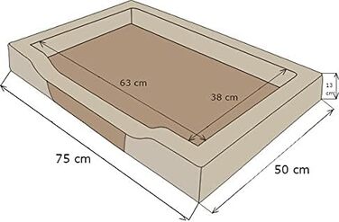 Крісло-ліжко для собак, лежанка, подушка для собак, 93x62 см, чорний Eco-шкіра, сіра матрацна поверхня