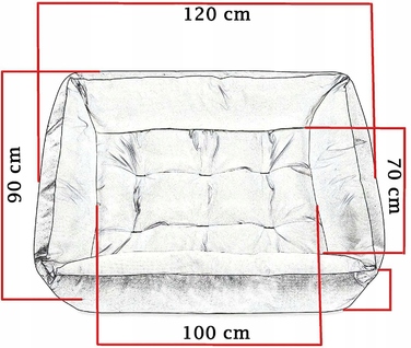 Ортопедичне ліжко для собак Superkissen24, багатоколірне, 120 см x 90 см