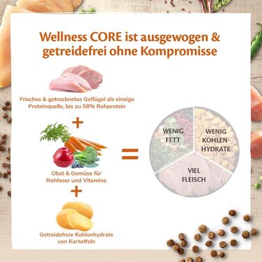 Сухий корм для котів Wellness CORE Original з куркою та індиком, 4 кг