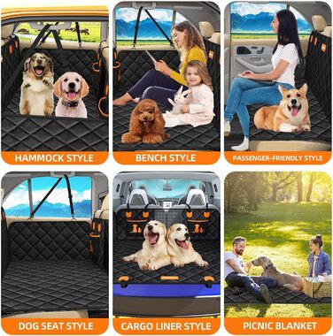 Розширювач для заднього сидіння автомобіля для собак, великий простір, чохол на сидіння для собак, жорстка основа, витримує 180 кг, водонепроникний чохол на заднє сидіння для собак, SUV, вантажівка