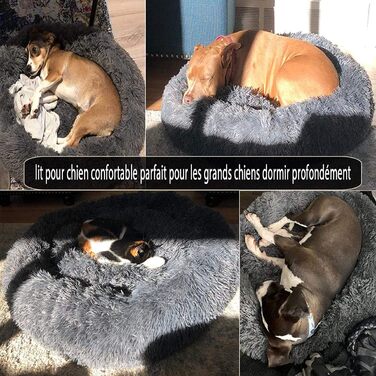 Ортопедичне ліжко для собак великих порід, XL, плюшеве, 110/120 см, з подушкою, миється