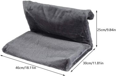 Килимок-грілка для котів на радіатор - м'який, плюшевий, металевий каркас, складаний, сірий