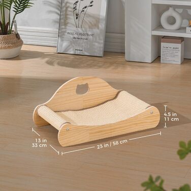 Кігтеточка Avont з сизалю та дерева, лежанка для котів, м'які когтешлі для сну