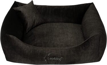 Диван для собак Leo4dog Vogue, 5 розмірів, 5 кольорів, собаче ліжко, подушка, корзина, розмір S (67x52 см), колір вугільний