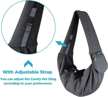 Сумка-кенгуру Jespet Bequemes для собак та котів, сіра. Зручна, дихаюча, з м'якого трикотажу, з кишенею, для подорожей, машинна стирка