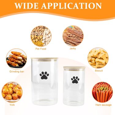 Набір контейнерів для ласощів для собак та котів Geyecete (4L+2L) з дерев'яною кришкою