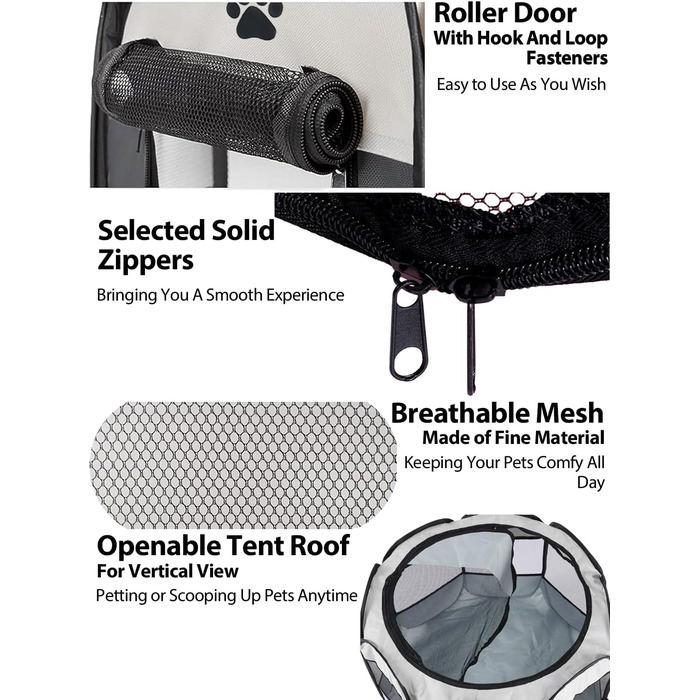 Клітка-забіг для цуценят SAN LIKE 73x73x43 см, портативна клітка для собак, котів, кроликів, для дому та вулиці