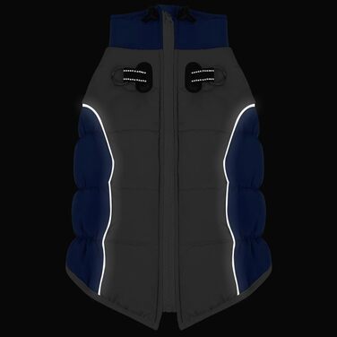 Водонепроникна куртка для собак на зиму - тепла та вітрозахисна. Підходить для собак малих та середніх порід. З D-рингом та світловідбиваючими елементами. (Blue, 3XL)