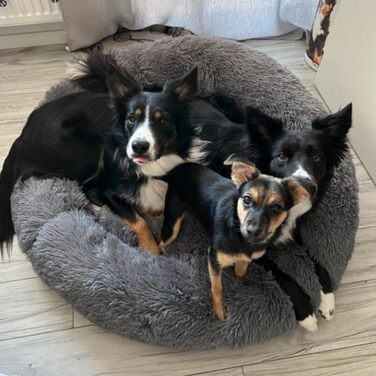 Кругле ліжко для собак та котів, 50 см, бежеве. М'яке, ручної роботи, миється. Ідеальне для дому.