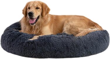 М'яке ліжко для собак та котів Donut Oak&Tea, 80 x 80 x 20 см (XXL - 90 x 90 x 20 см), темно-сірий