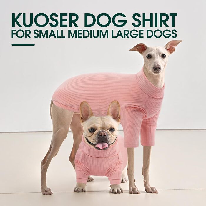 Теплий зимовий одяг для собак Kuoser: светр-піжама з довгими рукавами (XS, Рожевий)