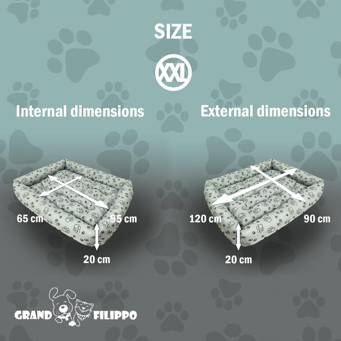 Водонепроникне ліжко для собак - ліжка для маленьких та великих собак - ліжко для собак з неслизьким дном - собачий кошик, лежанка (120x90x20, сірий колір)