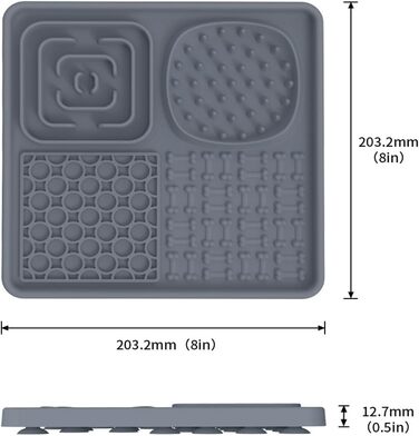 Лежанка-смакота для собак Bibykivn Schleckmatte: антистрес, купання, догляд, дресирування. З присоском. Рожевий+Сірий, квадратна