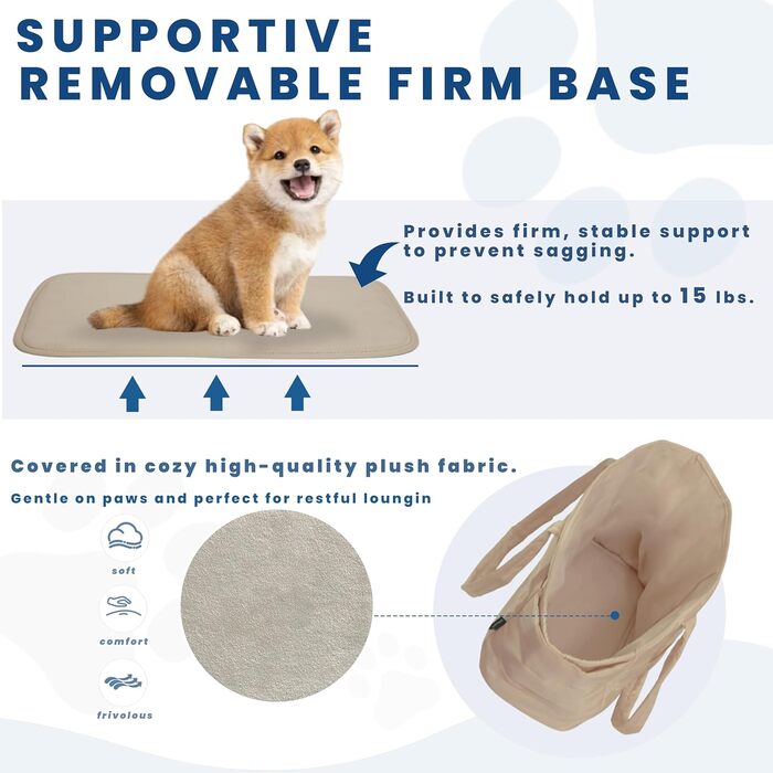 Легка переносна сумка для собак до 6,8 кг, степкова сумка-переноска для цуценят, з кріпленням для безпеки, дамська сумка для собак для подорожей/покупок (Коричнева)