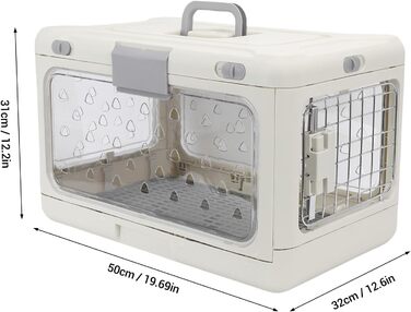 Транспортна переноска для котів Asixxsix, розкладна, прозора, з вентиляцією. Просторий пластиковий бокс для дому та подорожей