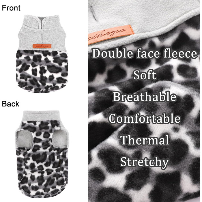 Флісова жилетка для собак Kosiyi, теплий собачий светр з отвором для повідка, одяг для домашніх тварин, легкий собачий халат для маленьких собак, хлопчиків, дівчаток, на осінь, на Новий рік, в клітинку, розмір (XX-Small, СІРИЙ)