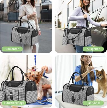 Транспортна сумка для собак та котів TAIKURA, переноска для тварин, дихаюча, з плечовим ременем та кишенями, до 5 кг (40x26x20 см)