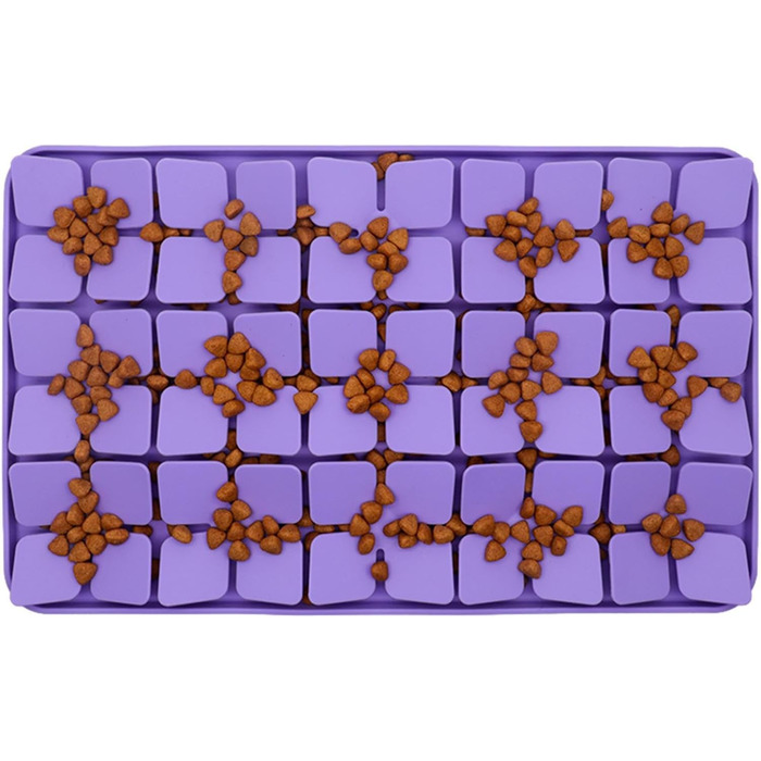 Силіконовий килимок для котів та собак, Slow Feeder, зменшує нудьгу, фіолетовий