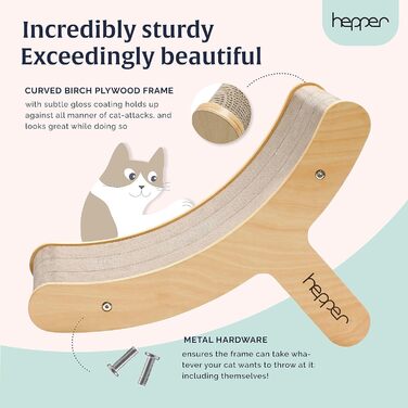 Котячий когтетоп Hepper Hi-Lo з картону та металу - 3 позиції, для великих котів, з дерев'яним каркасом