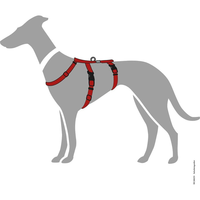 Шлейка безпеки HUNTER VARIO RAPID, паніка-шлейка з додатковим животом, анти-вислизання та регульована, також використовується як класична Y-подібна шлейка, легкі застібки-кліпси, колір: червоний, розмір: M-L червоний M-L