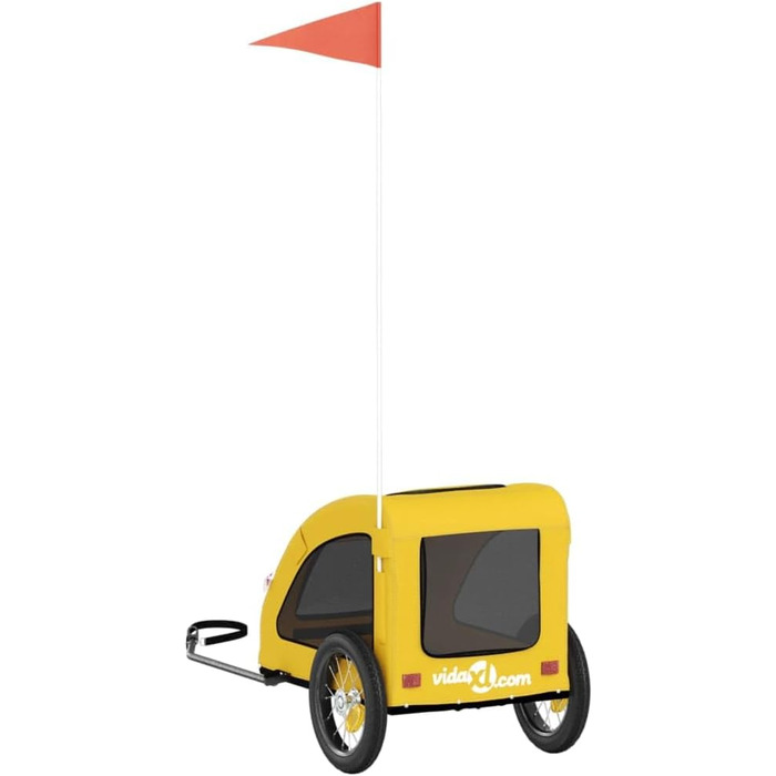 Причіп для велосипеда для тварин, жовтий, Oxford-тканина, 124x53x53 см