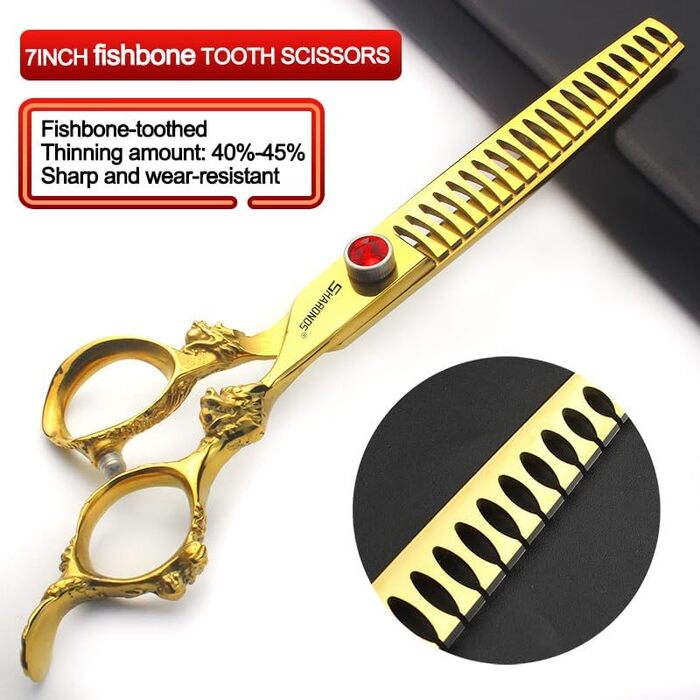 Японські професійні ножиці для волосся 7/8/9 дюймів, 440C сталь, ручка-дракон, золоті ножиці (набір 2 шт.)