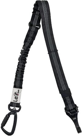 Автомобільний поводок для собак LeoPets: безпечний та регульований, 30-90 см, з карабіном, світловідбиваючий, чорний