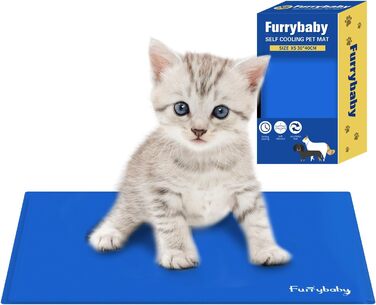 Охолоджувальний килимок для собак Furrybaby, самостійне охолодження, гель, великий, для дому, вулиці та авто, синій, 30x40 см