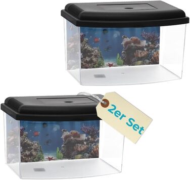 Акваріум-терраріум для триопс, креветок та інших мешканців: акрил, з кришкою та фольгою для задника