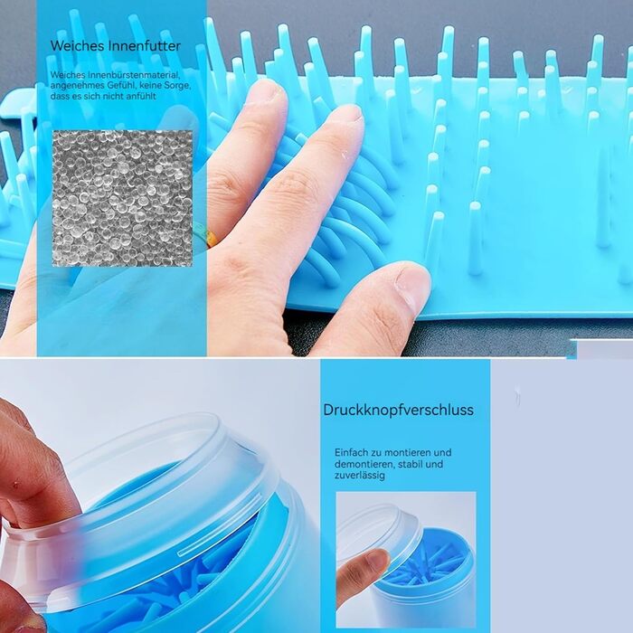 Портативний очищувач лап для собак Doggo-Twist, силіконові щітки, Ø5/6/7 см, для чищення бруду на лапах, Оранжевий M