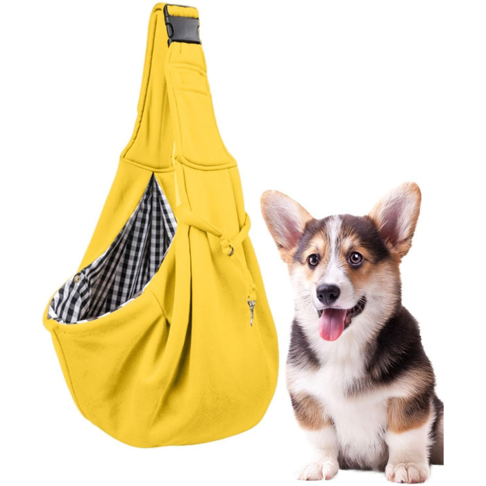 Транспортер для домашніх тварин, сумка-переноска з регульованим ременем | Сумка-переноска для маленьких собак та інших домашніх тварин, для подорожей та прогулянок на свіжому повітрі (Жовтий)