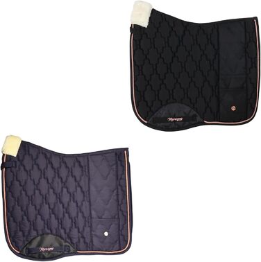 Schabracke Marengos Modern Rosé для теплокровних коней: м'яка підкладка, захист гриви та хребта, бароковий дизайн з квітковою стежкою та декоративною корделлю | підходить для виїздок та універсального використання, чорний колір