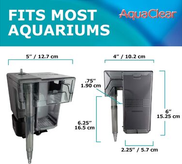 Зовнішній фільтр AquaClear 20 для акваріумів 18–76 л, 6 Вт, навісний, енергоефективний