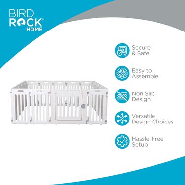 Льох для собак Birdrock Home з 16 панелей, великий, 65 см, білий - безпечний загін для цуценят