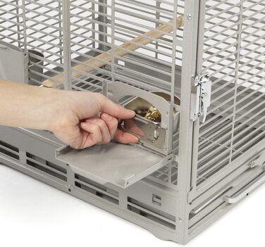 Транспортна клітка Montana Cages EVO для папуг і хвилястих папужок, платиновий колір, переноска для птахів