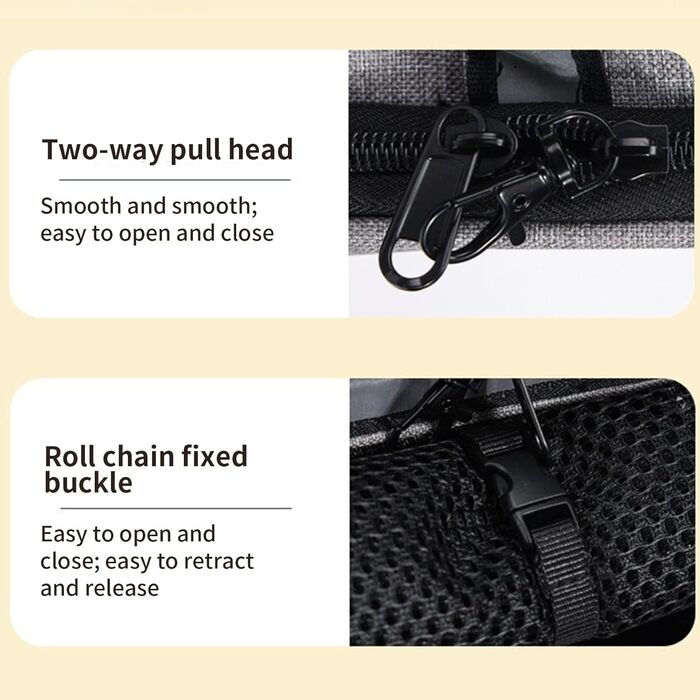 Транспортна сумка для котів, рюкзак для маленьких собак, дихаюча та розширювана сумка для тварин, сіра (з чорною основою)