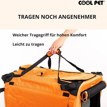 Органайзер для собак 91х64х64 см 2XL, переноска, клітка, коробка для собак, автопереноска, складана переноска (оранжева)