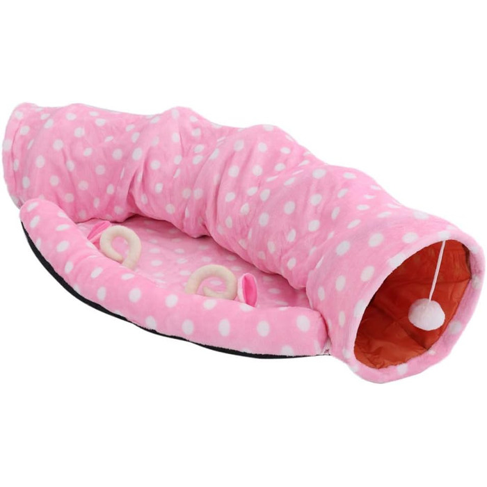 Тунель-ліжко для котів Tubayia, іграшка-тунель для котів, рожевий