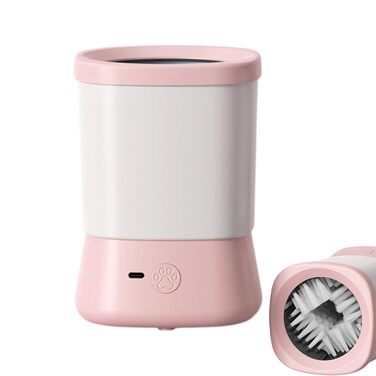 Автоматичний очищувач лап для собак: 2-ступеневий, проти бруду, аксесуар для догляду, для подорожей, дому, кемпінгу, походів, щоденних прогулянок (Рожевий)