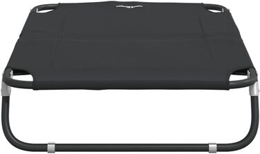 Зручне собаче ліжко vidaXL для середніх порід – металева рама та тканина | Підвищене, комфортне ліжко для дому та вулиці, довговічне, сучасне, 105 x 65 x 18 см, антрацит