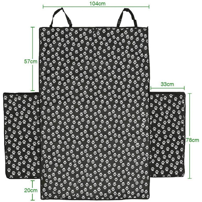 Захист для багажника автомобіля від бруду та вологи для собак, водовідштовхувальна захисна ковдра з боковими бар'єрами, чорний, M (155x105x33 см)