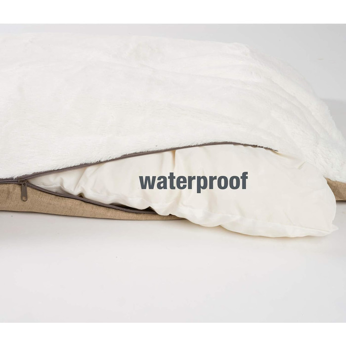 Преміум лежанка для собак JAMAXX з ортопедичним пінополіуретаном Memory Visco, знімний та пральний чохол, з двостороннім подушкою, корзина для собак S-XL (120x90 (L), кавово-бежевий)