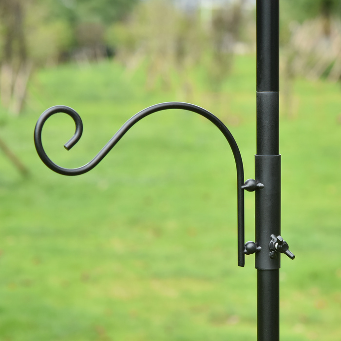 PawHut Bird Feeder Декоративна годівниця для диких птахів з 4 гачками 54,5 x 54,5 x 208 см Чорний | Аосом