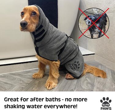 Elite Paws™ UK: Люксовий халат для собак з мікрофібри, товстий та м’який, швидко сушить тварину за 20-30 хвилин, супер вбираючий, обмежує безлад