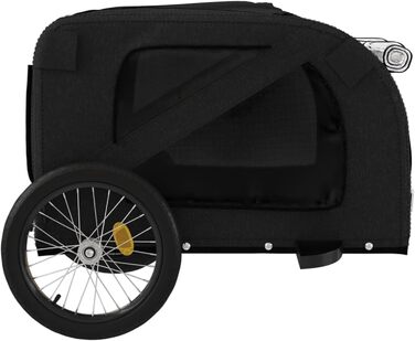Причіп для велосипеда для собак, чорний, Oxford-тканина та метал. Причіп для велосипеда, вантажний причіп - 93884