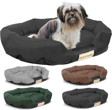 Чорна лежанка для собак XL 115x95 см. Персоналізована, водонепроникна, для дому. Лежанка для великих собак