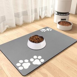Нековзна підкладка під миску для собак та котів: чорна 40x60 см. Швидковисихаюча, легко миється. Підкладка для миски для тварин.